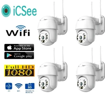 4X TELECAMERA TELECAMERE ESTERNA ICSEE CAM PTZ WIFI CAMERA NEW WIRELESS ESTERNO - Immagine 1 di 4