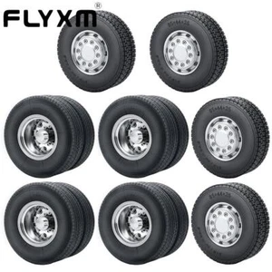 FLYXM Hex Hub Front & Rear Wheel with Tires for Tamiya 1/14 RC 8x8 Tractor Truck - Picture 1 of 10