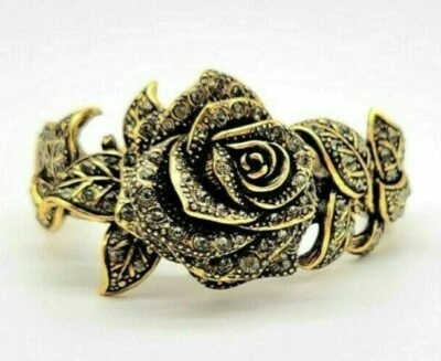 Brazalete Heidi Daus Diamante Transparente Cristal Swarovski Rosa Declaración Bisagras Foto 1 de 4