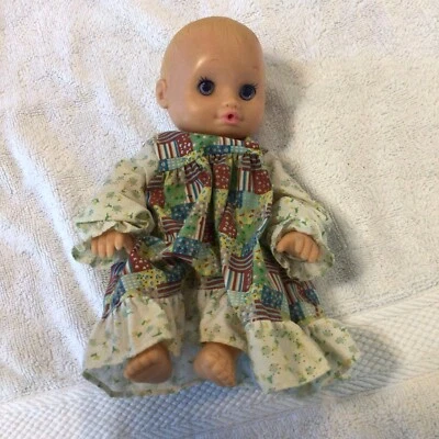 Vintage 1995 Lauer Toys Water Baby 6" Rubber Doll Blonde Purple  Eyes - Image 1 of 4