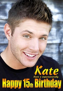 Tarjeta de Arte de Feliz Cumpleaños Sobrenatural DEAN - Jensen Ackles - Imagen 1 de 4
