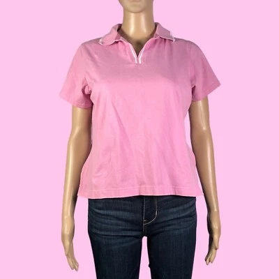 Camisa polo de golf Gear for Sports rosa Barbiecore Preppy talla pequeña - "Dee" Foto 1 de 4