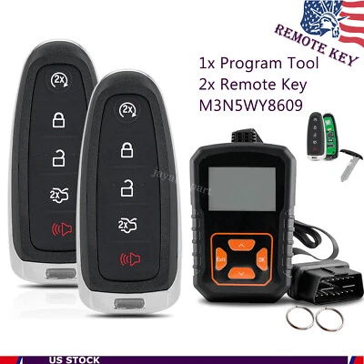 2 Smart Remote Key Fob & OBD Programmer For 11-15 Ford Explorer Edge Lincoln MKX - Image 1 of 4