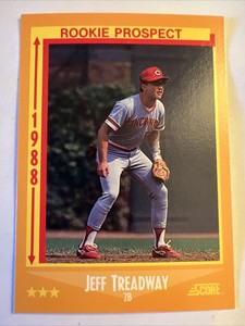 1988 Score Baseball Card Jeff Treadway Rookie Cincinnati Reds #646