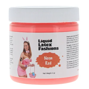 Neon Red Liquid Latex Body and Face Paint - 4 oz - GLOWS UNDER BLACK LIGHT! - Picture 1 of 7