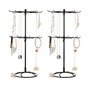 Wnvivi 2Pcs 2 Tier Rotating Necklace Holder Jewelry Tree Bracelet Stand Displ... - Picture 1 of 7