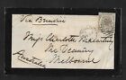 IRELAND TO AUSTRALIA VIA BRINDISI QUEEN VICTORIA STAMP ON MOURNING COVER 1881