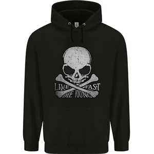 Ride Fast Biker Skull Motorcycle Motorbike Childrens Kids Hoodie - Picture 1 of 3