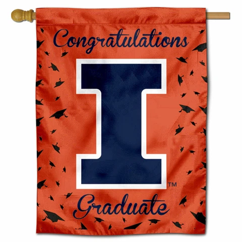 University of Illinois Graduation Gift Decorative Flag Cover