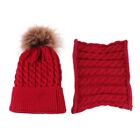 Neck Warmer Kids Hat Scarf Set Knitted Pompom Beanies New Baby Hats  Boys Girls