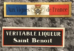 French Wine Labels Vintage Set of 2 Neck Bottle Label Aux Vignes Veriable NOS - Picture 1 of 5