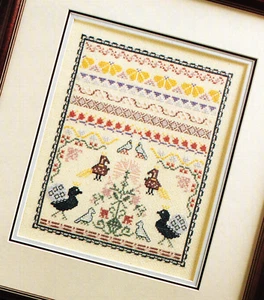 NORDE'S TRADITION & BUTTERFLY FLORAL Vögel Magazin Kreuzstichmuster M3 - Bild 1 von 4