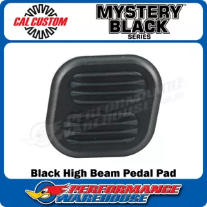 Black Billet Aluminum Square High Beam Pedal Pad W/2 Rubber Inserts Hot Rod - Picture 1 of 3
