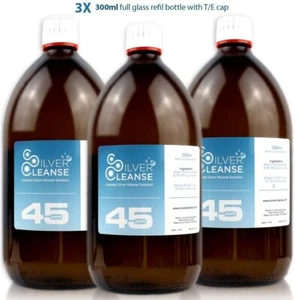 SilverCleanse Colloidal Silver Triple Pack 45ppm (3x 300ml Glass Bottles) - Picture 1 of 2