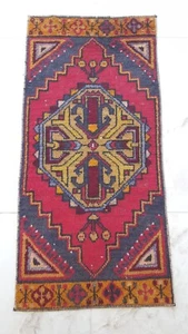 ANTİQUE HANDMADE RUGS Red Wool Rug Decorative Floor Carpet Rug Artistic Rug - Picture 1 of 12
