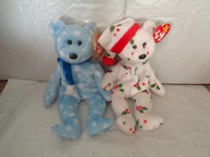 TY - Beanie Baby - 1998 y 1999 peluche de oso de peluche navideño - Imagen 1 de 1