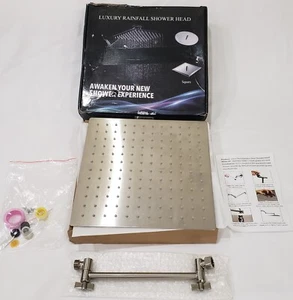 Rainfall Shower Head Luxurious Stainless Steel 12"×12" Showerhead - Picture 1 of 15