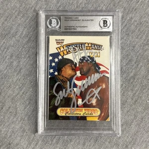 Hulk Hogan Sgt. Slaughter WrestleMania VII Coliseum Video Card BGS Signed Auto 2 - Picture 1 of 3