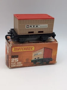 Vintage Matchbox Superfast New 25 Flat Car/Container NYK in OVP 1977 - Bild 1 von 17