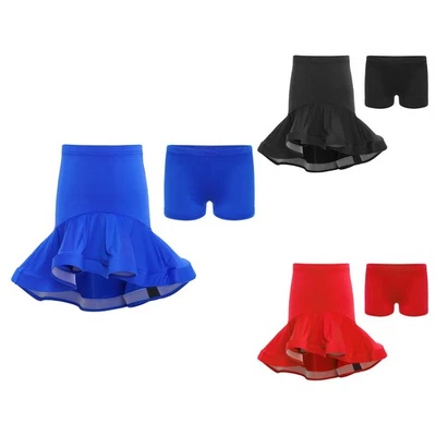 Kids Girls Outfit Ballroom Dancewear Performance Set Tango Photography Skirt - Image 1 of 3