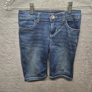 The Children Place Girls Sz 6 Skimmer Court Medium Wash Snap Bottom Jeans Short  - Picture 1 of 7