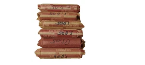 (6) Rotoli di CENTESIMI di grano DENVER Lincoln anni '50 vari - Foto 1 di 2