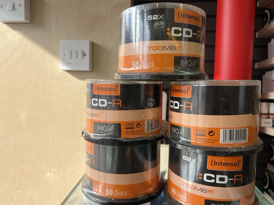 250- Intenso CD-R 700MB 52x 80min – 50 Pack X 5 Spindle (Brand New, Sealed) - Image 1 of 1
