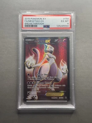 2015 POKEMON XY BREAKTHROUGH MEWTWO EX #158 FULL ART VINTAGE RARE FOIL PSA 6 🔥 - Image 1 of 4