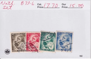 Netherlands Scott B73-B76 Set semi-postale usato 1934 benessere bambini SCV $17,70 - Foto 1 di 1