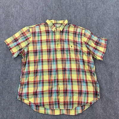 Ralph Lauren Shirt Mens 4XLT Tall Madras Plaid Button Down Classic Fit Casual - Image 1 of 4