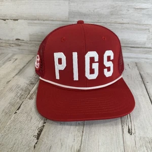 PIGS Brand Trucker Hat Cap Men’s Red Snapback Razorbacks - Picture 1 of 11