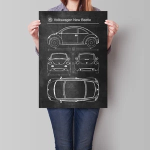 Volkswagen New Beetle Poster Retro Patent Blueprint Art Print - Picture 1 of 5