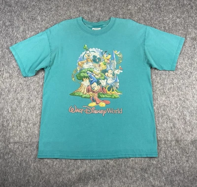 Vtg 90s Walt Disney World Men's Souvenir T-Shirt Short Sleeve Teal Size Medium - Image 1 of 4