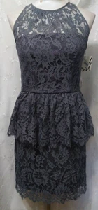 Nuevo Vestido MILLY Talla 4 LIZA Floral Vieira Encaje Peplum Sin Mangas Gris $420 - Imagen 1 de 7