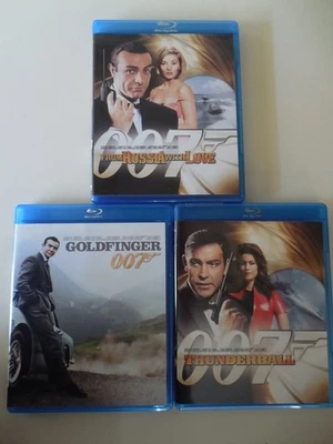 James Bond -Lot- Connery (BLU-RAY) Goldfinger - Thunderball - From Russia w/Love - Image 1 of 2