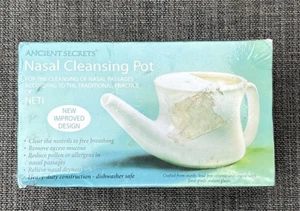 NETI POT Ancient Secrets Nasal Cleansing Pot Sinus Allergies Ceramic SEALED BOX - Picture 1 of 5