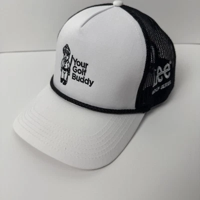 Lee Golf Series CapAmerica Trucker Mesh SnapBack Buddy Black White Adjustable - Image 1 of 4