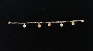 Joyería tobillera de flores rellena de oro para mujer - Imagen 1 de 4