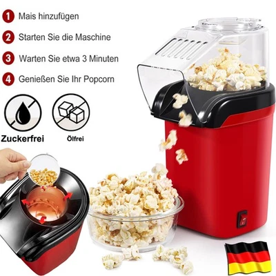 MARKENLOS 1200W Popcornmaschine Popcornmaker Popcornautomat Retro Popcorn Maker Fettfrei