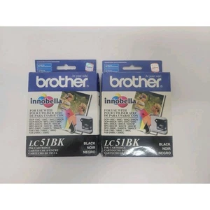 New Genuine Brother LC51 Black 2PK Ink Cartridges IntelliFax-1860C - Picture 1 of 6
