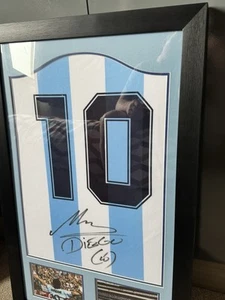 Diego Maradona Hand Signed Retro Argentina Shirt Autograph with COA - Picture 1 of 7