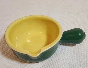 Hall China #644 8 Unzen Französisch Kasserolle Topf Grün & Gelb Chili Suppe Schüssel - Bild 1 von 8