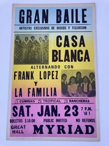 Grupo Casa Blanca - Frank Lopez y La Familia Promotional Colorcraft  Poster - Picture 1 of 5