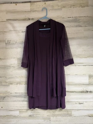Vestido formal para mujer R&M Richards talla M púrpura 2 piezas chaqueta y vestido cóctel Foto 1 de 4