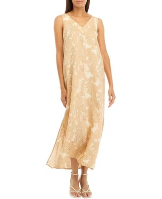 DKNY Women's Linen Sleeveless Maxi Dress (Sandalwood/Ivory Multi, X-Small) - Image 1 of 3