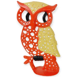 Torino VTG Owl Orange Yellow Black Earring Holder - Picture 1 of 6