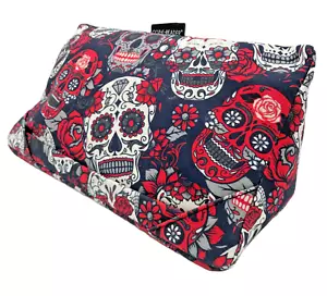 i-Pad Cushion Skulls Roses Tablet Pillow Kindle Holder Tattoo Gift - Picture 1 of 6