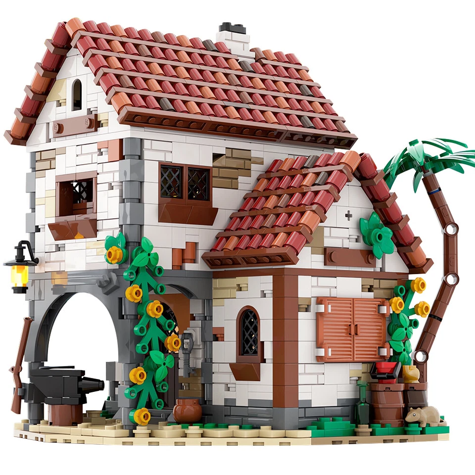 MOC: Hut Cottage by the Island Modular Building House 1332 Pieces Gift DIY - Image 1 of 4
