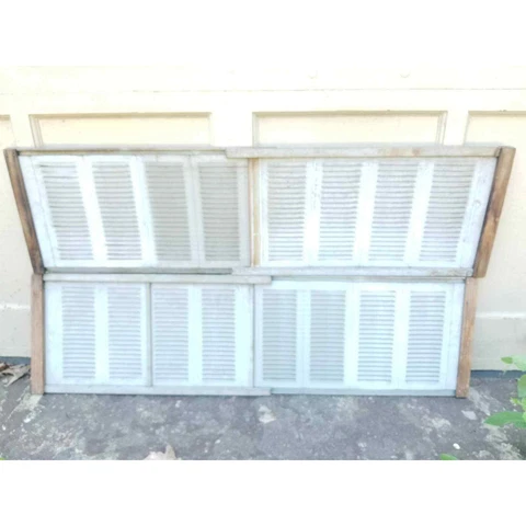 Vintage Adjustable Louvered Metal Rain Proof Window Vent Cover