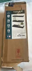 Sorbus Floating Shelves, Hanging Wall Shelf Décor- 16 Inches- Black- 3 Pk, NIB - Picture 1 of 2